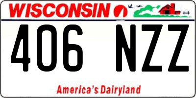 WI license plate 406NZZ