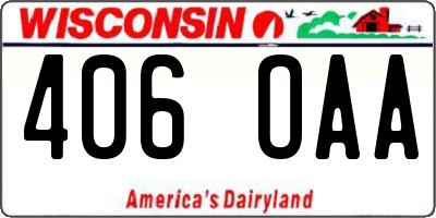 WI license plate 406OAA