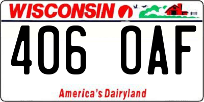 WI license plate 406OAF