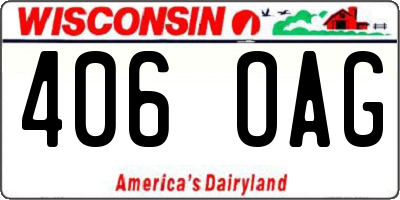 WI license plate 406OAG