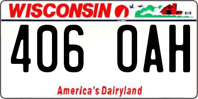 WI license plate 406OAH