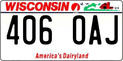 WI license plate 406OAJ