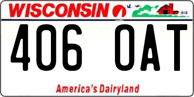 WI license plate 406OAT