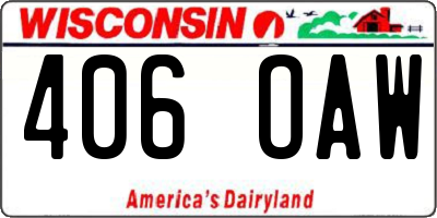 WI license plate 406OAW
