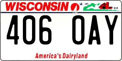WI license plate 406OAY