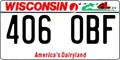 WI license plate 406OBF