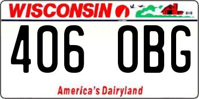 WI license plate 406OBG