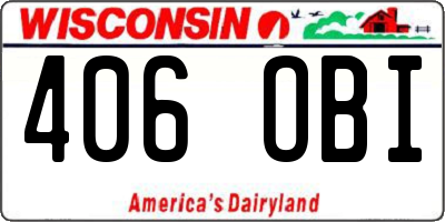 WI license plate 406OBI