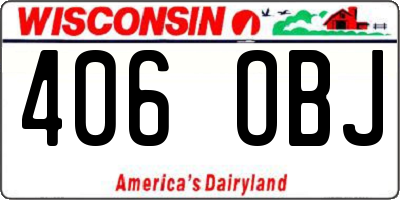 WI license plate 406OBJ