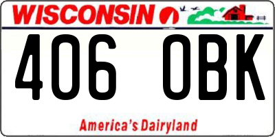 WI license plate 406OBK
