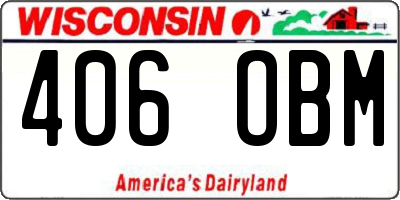 WI license plate 406OBM