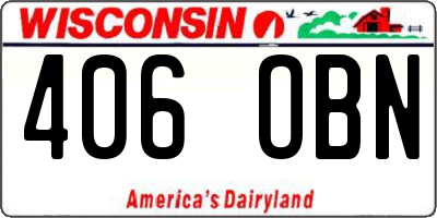 WI license plate 406OBN
