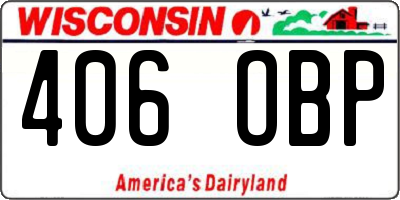 WI license plate 406OBP