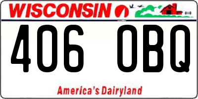WI license plate 406OBQ