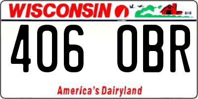 WI license plate 406OBR