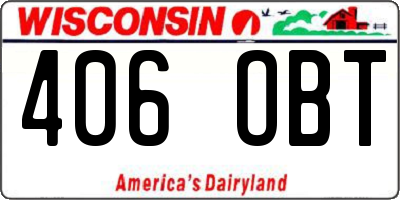 WI license plate 406OBT
