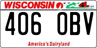 WI license plate 406OBV