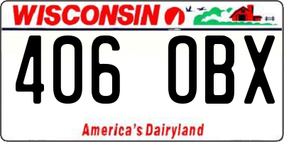 WI license plate 406OBX
