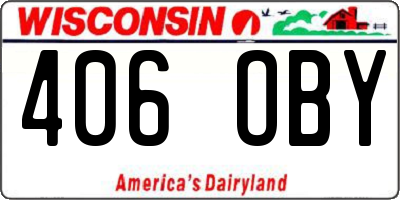 WI license plate 406OBY