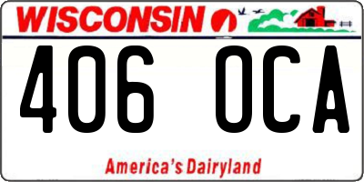 WI license plate 406OCA