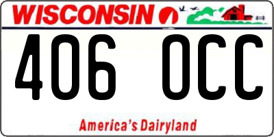 WI license plate 406OCC