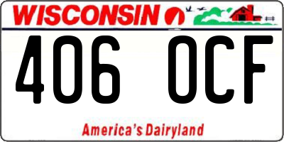 WI license plate 406OCF