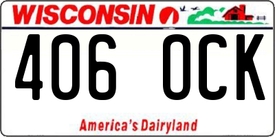WI license plate 406OCK