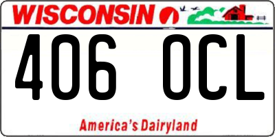 WI license plate 406OCL