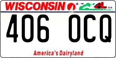 WI license plate 406OCQ
