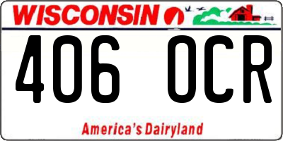 WI license plate 406OCR