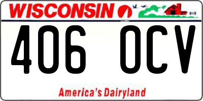WI license plate 406OCV