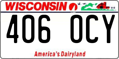 WI license plate 406OCY