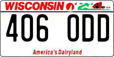 WI license plate 406ODD
