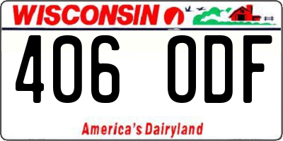 WI license plate 406ODF