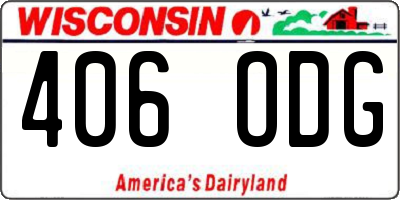 WI license plate 406ODG