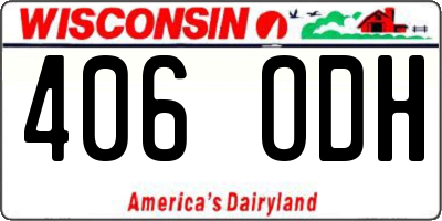 WI license plate 406ODH