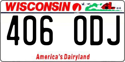 WI license plate 406ODJ