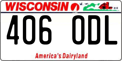 WI license plate 406ODL