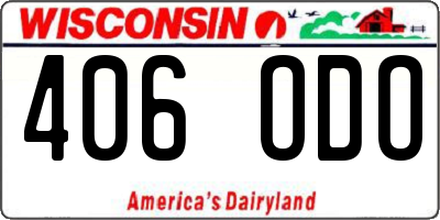 WI license plate 406ODO