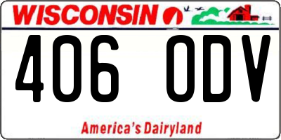 WI license plate 406ODV