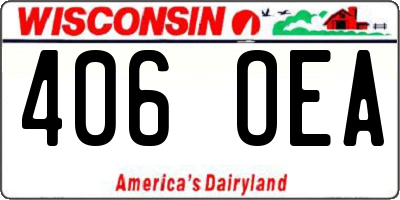 WI license plate 406OEA