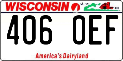 WI license plate 406OEF