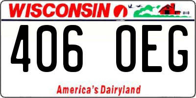 WI license plate 406OEG