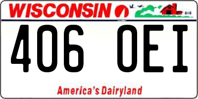WI license plate 406OEI