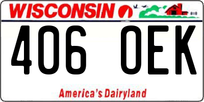 WI license plate 406OEK