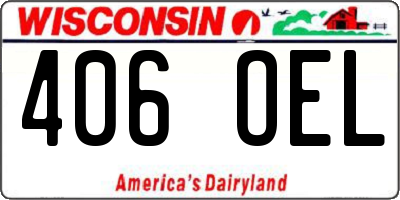 WI license plate 406OEL