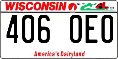 WI license plate 406OEO