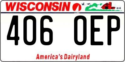 WI license plate 406OEP