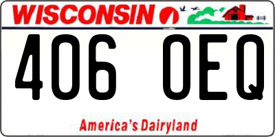 WI license plate 406OEQ