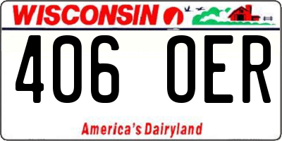 WI license plate 406OER
